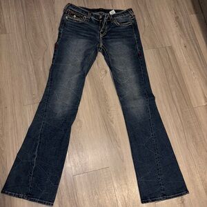 True Religion Blue Flare Wide Leg Jeans